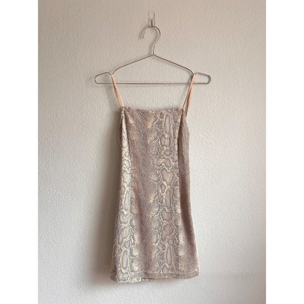 Urban Outfitters Snake Print Textured Strappy Back Mini Dress Sz SMALL